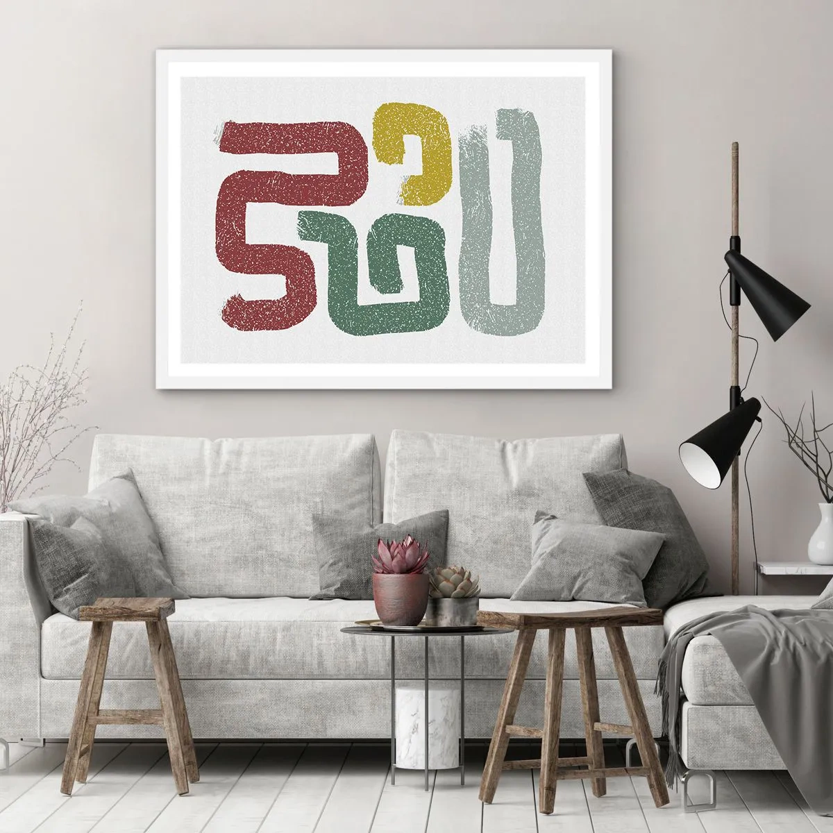 Pôster em moldura branca - Em uma língua desconhecida - 50x40 cm