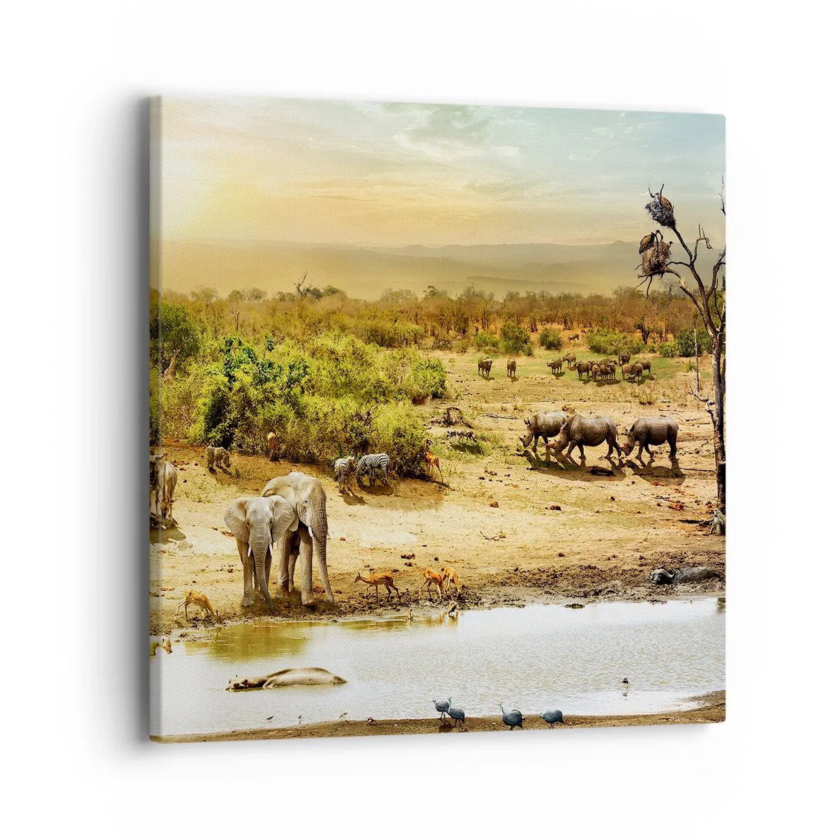 Quadro em tela - Um rio corria no Éden... - 40x40 cm