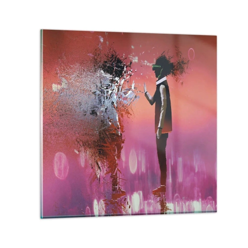 Quadro em vidro - É possível olhar para dentro de si mesmo? - 50x50 cm