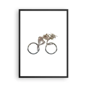 Pôster com moldura preta - Uma bicicleta feita de peças de metal - 50x70cm - Uma ótima máquina - Decoração de parede moderna para a sala de estar e quarto ARTTOR