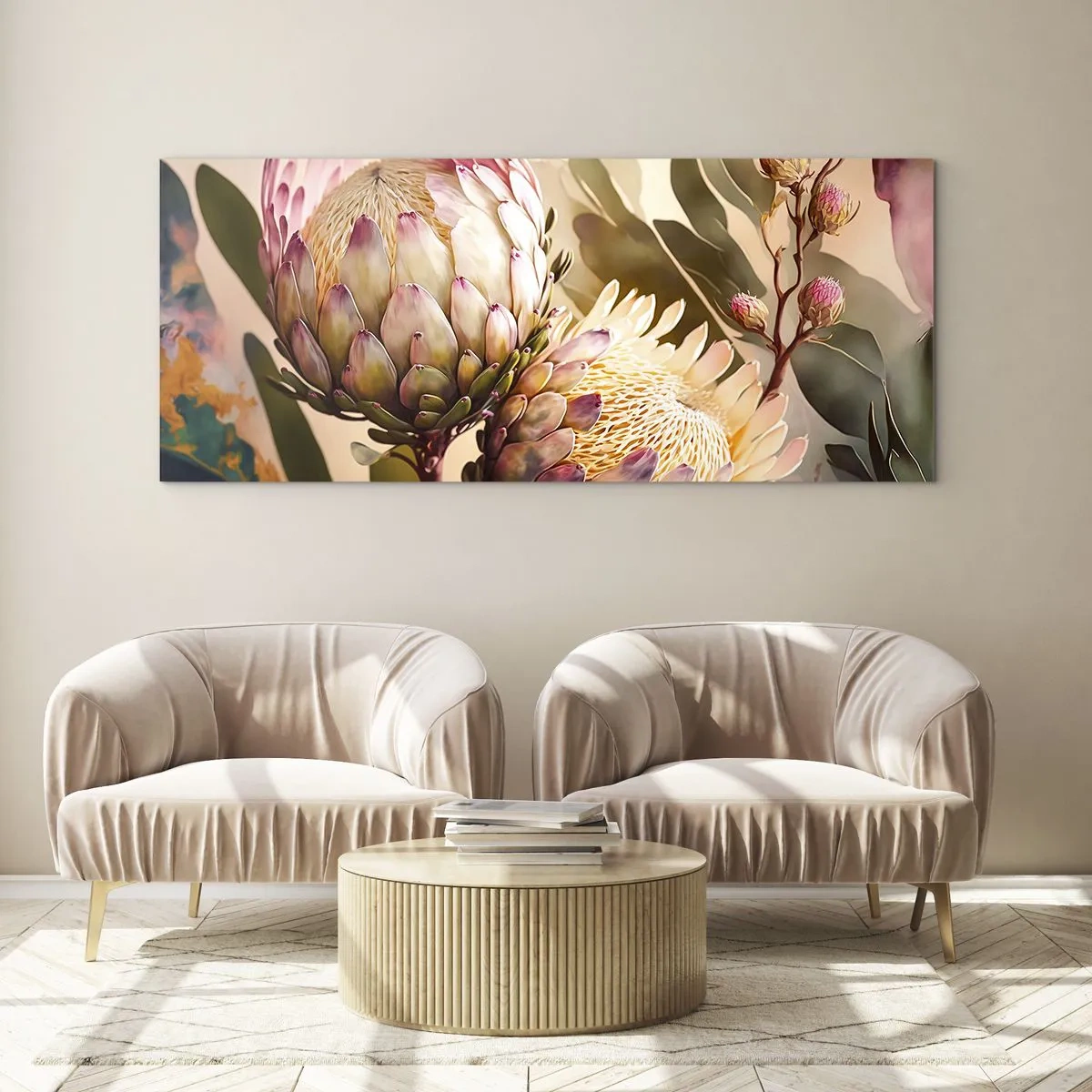 Quadro em vidro - Abraçado com ternura - 100x40 cm