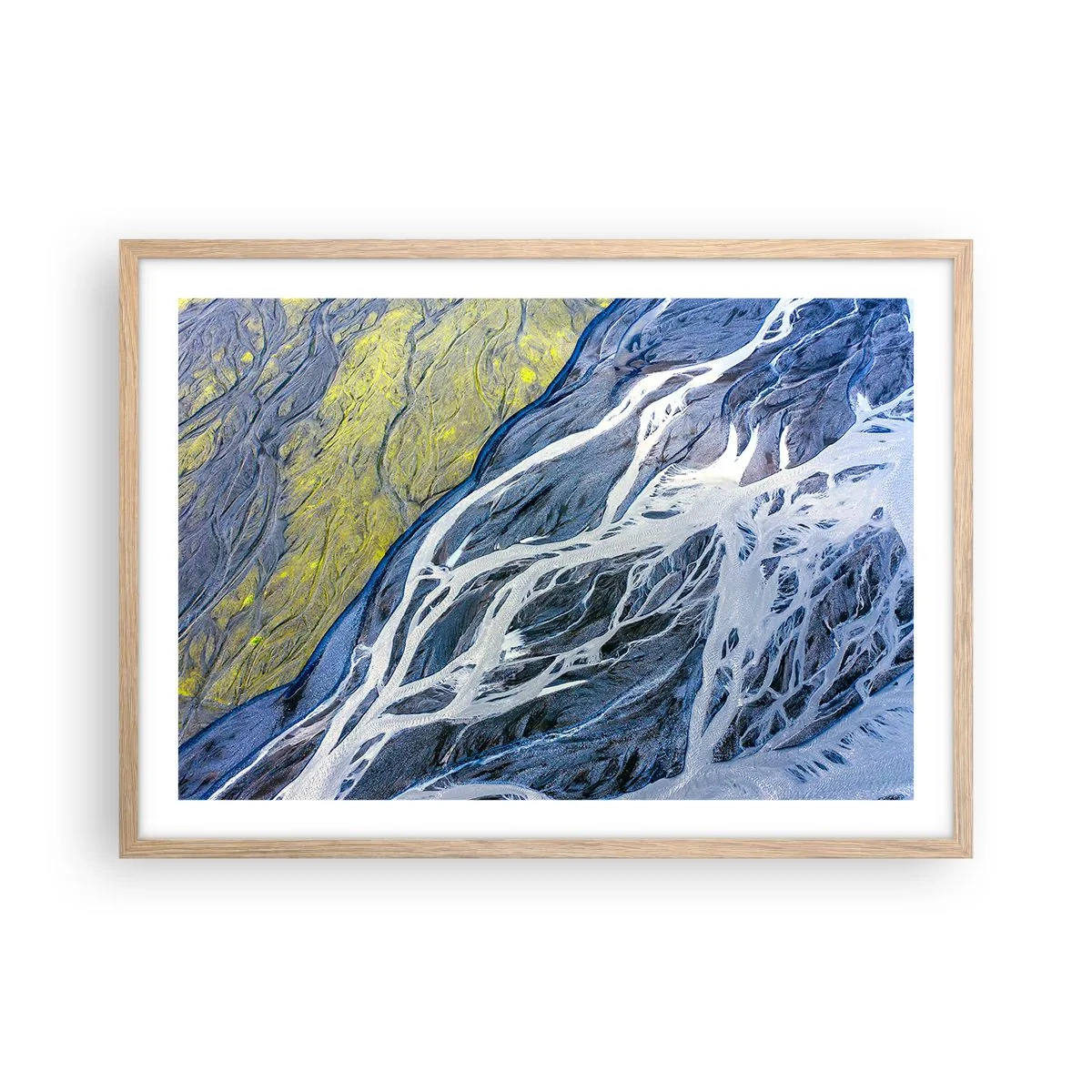 Pôster com moldura de carvalho claro - Pinturas rupestres da natureza - 70x50 cm