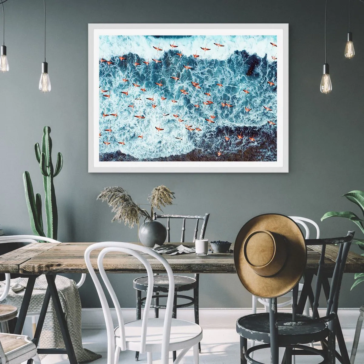 Pôster em moldura branca - Desfile à beira-mar - 50x40 cm