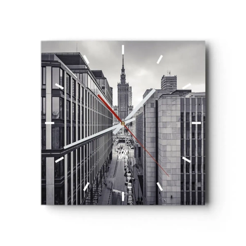 Relógio de parede - Relógio em vidro - Vale de Varsóvia - 30x30 cm