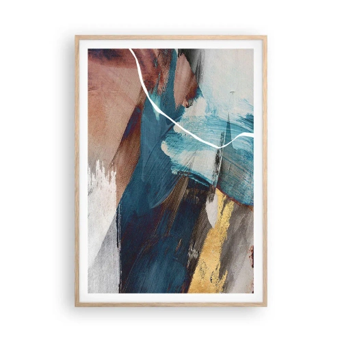 Pôster com moldura de carvalho claro - Com elegância e energia - 70x100 cm