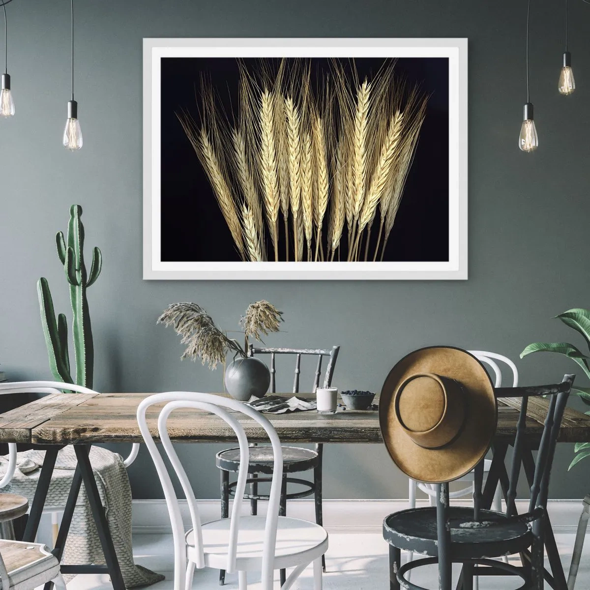 Pôster em moldura branca - Magia rústica - 50x40 cm