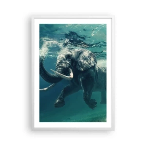 Pôster em moldura branca - Todo mundo gosta de nadar - 50x70 cm