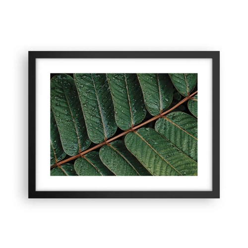 Pôster com moldura preta - Num ritmo verde - 40x30 cm