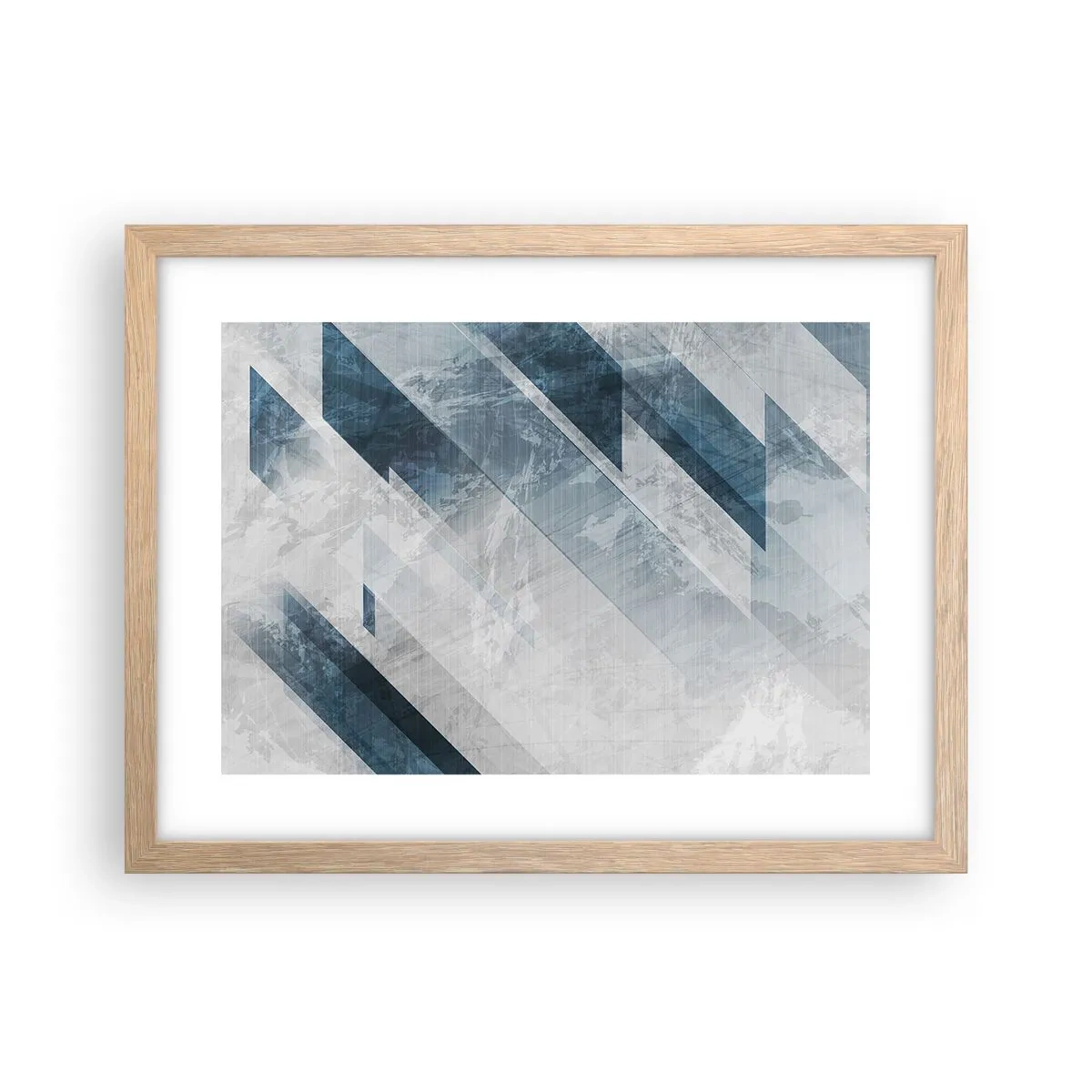 Pôster com moldura de carvalho claro - Arte espacial – movimento cinzento - 40x30 cm