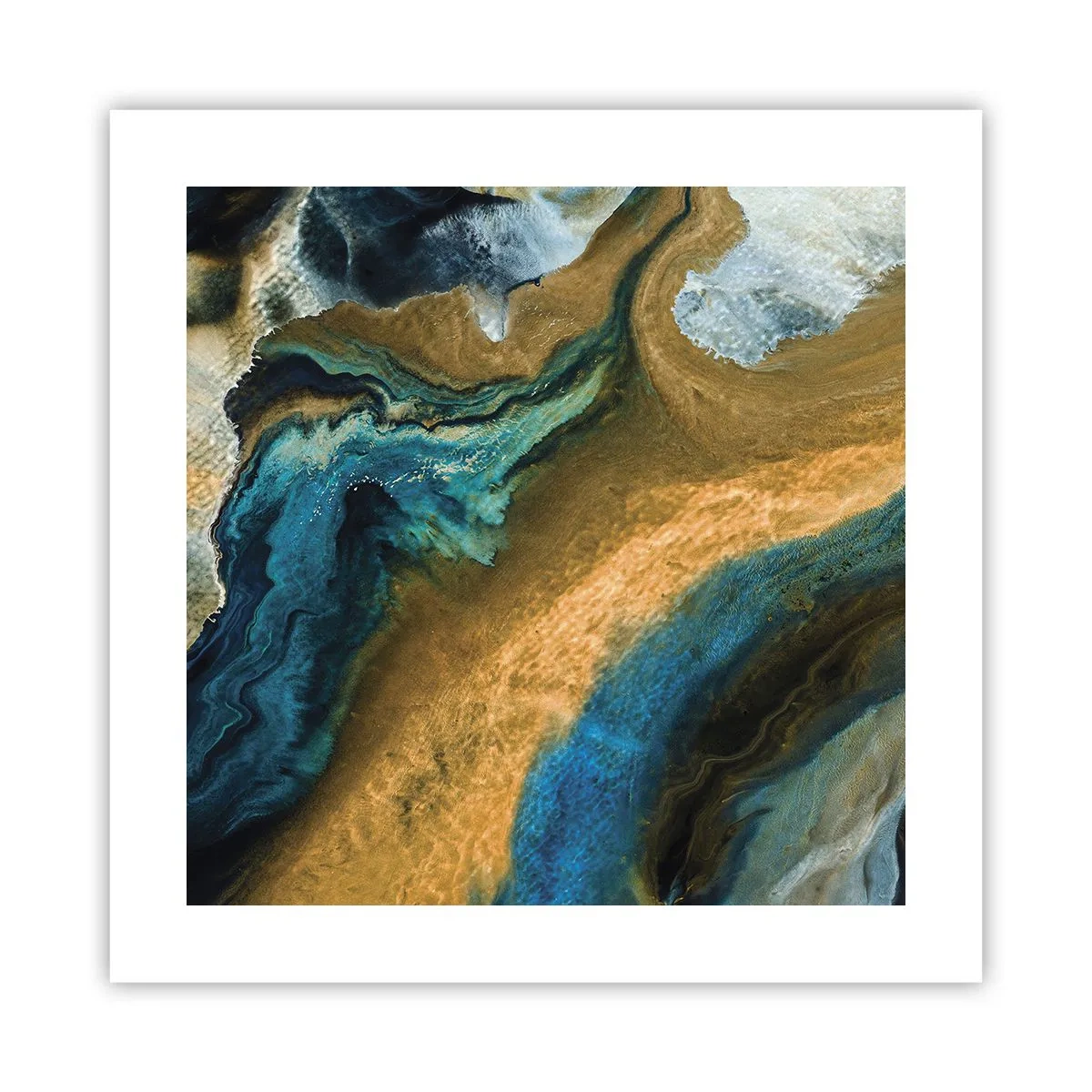 Pôster - Azul – amarelo – influências mútuas - 40x40 cm