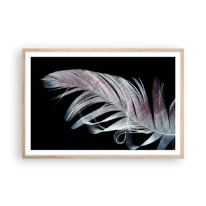 Pôster com moldura de carvalho claro - Pense no toque - 91x61 cm