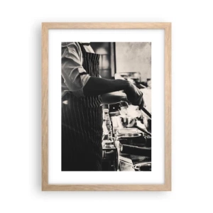 Pôster com moldura de carvalho claro - Alquimia de sabores - 30x40 cm