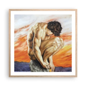 Pôster com moldura de carvalho claro - Imerso em si mesmo - 60x60 cm