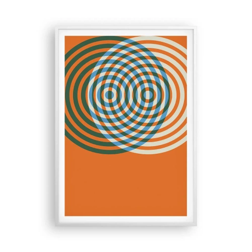 Pôster em moldura branca - Variação circular abstrata - 70x100 cm