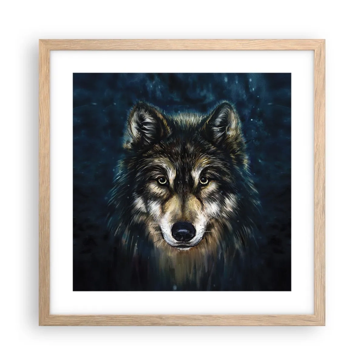 Pôster com moldura de carvalho claro - Alfa? E ómega - 40x40 cm