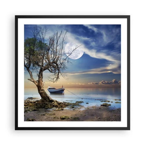 Pôster com moldura preta - É este o fim ou o começo? - 60x60 cm