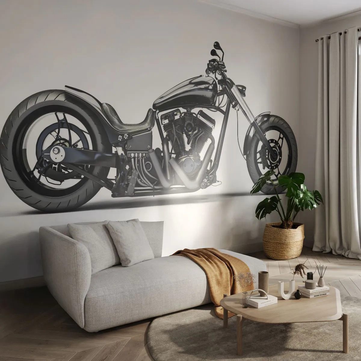 Papel de Parede Autocolante Deluxe Sticker - Para aqueles que amam a liberdade - Automotivo, Moto, Helicóptero - 250x175 cm