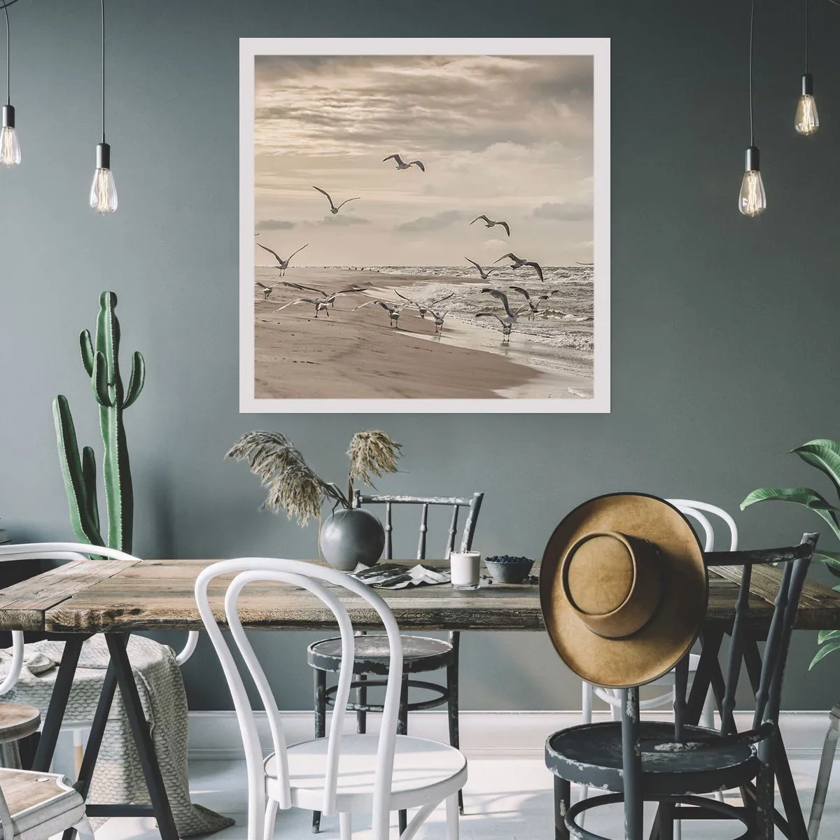 Pôster - O som do mar, o canto dos pássaros - 30x30 cm