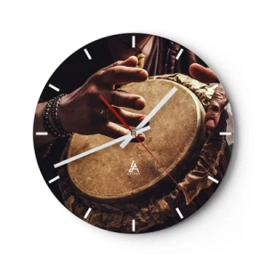 Relógio de parede - Relógio em vidro - No ritmo do coração - 40x40 cm