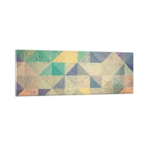 Quadro em vidro - República dos triângulos - 90x30 cm