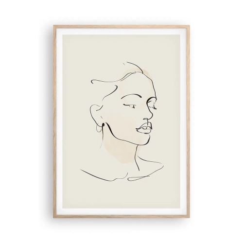 Pôster com moldura de carvalho claro - Uma certa linha - 70x100 cm