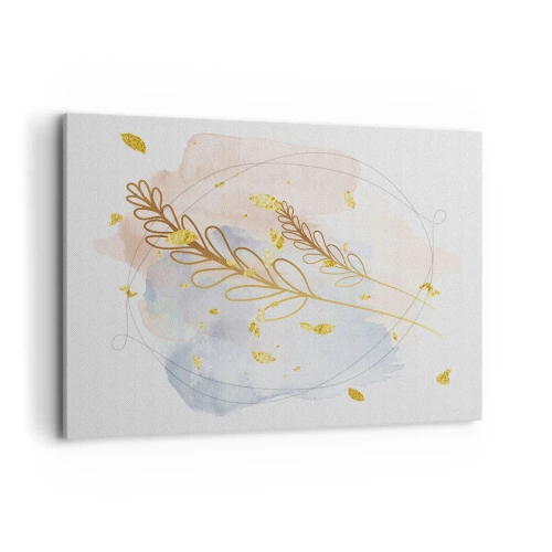 Quadro em tela - Explosão dourada - 100x70 cm