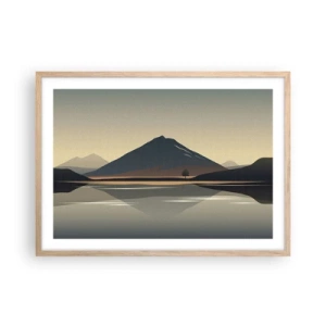 Pôster com moldura de carvalho claro - Reflexo de espelho - 70x50 cm