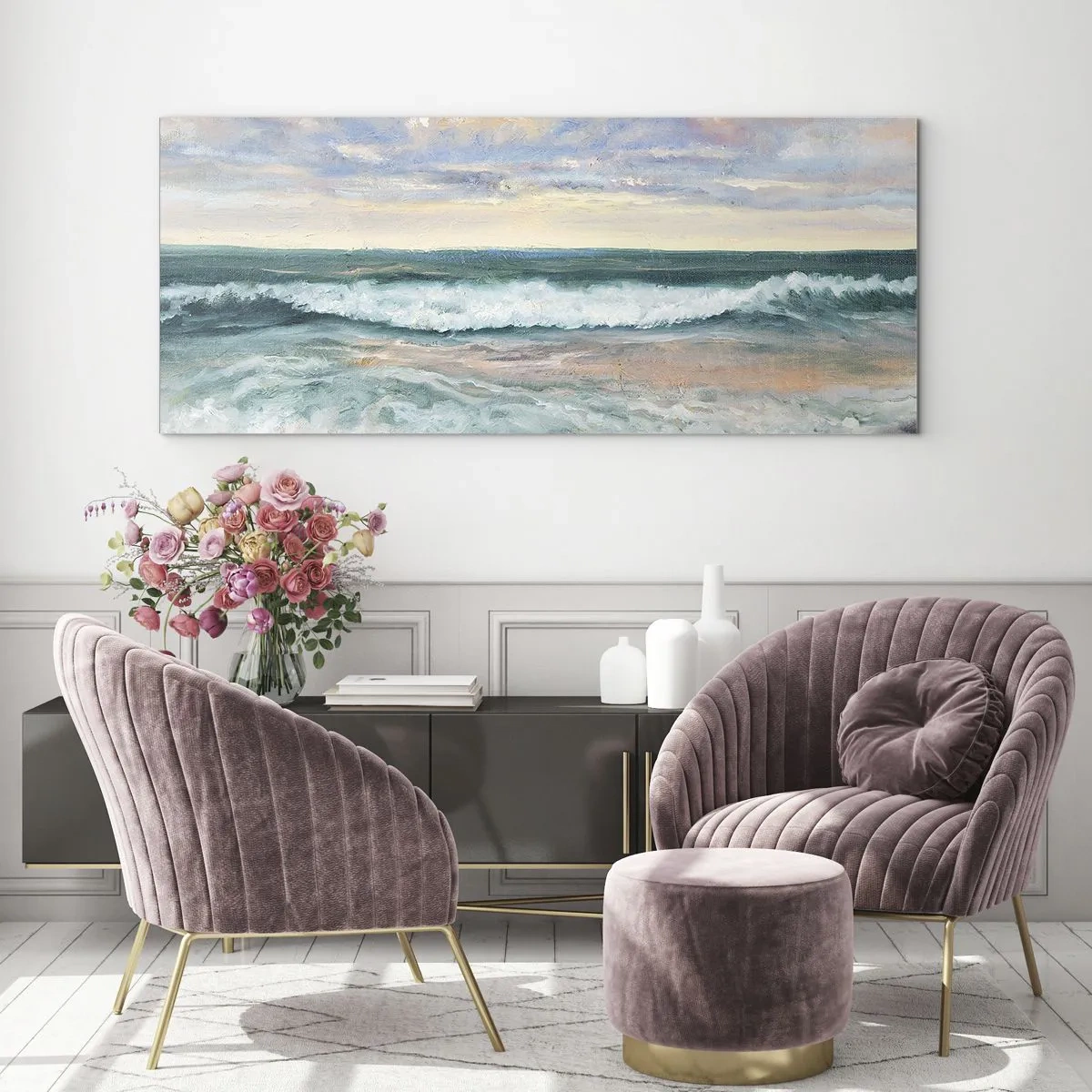 Quadro em vidro - Aqui suavizas a alma - 100x40 cm
