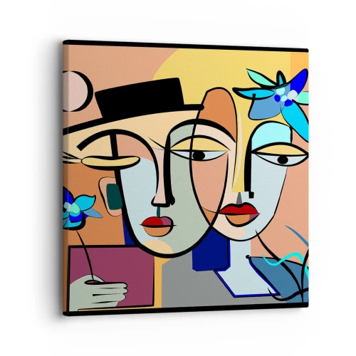 Quadro em tela - O randez vous de Picasso - 30x30 cm