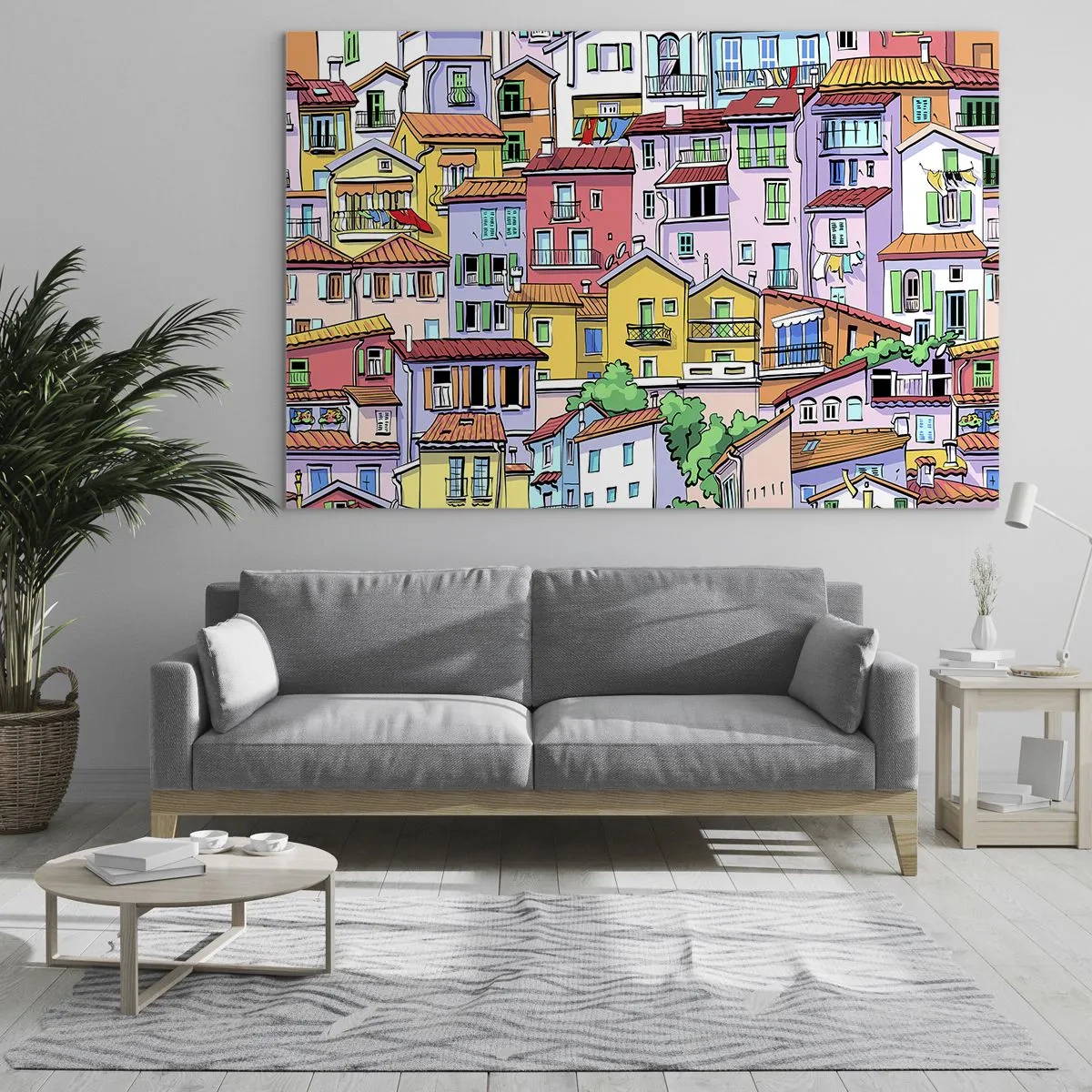 Quadro em vidro - Cidade divertida - 100x70 cm