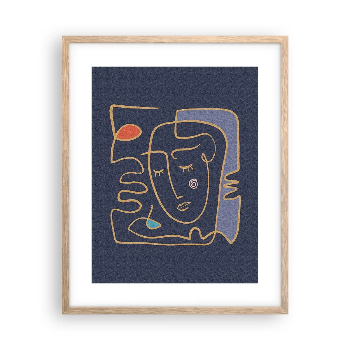 Pôster com moldura de carvalho claro - Nos pensamentos - 40x50 cm