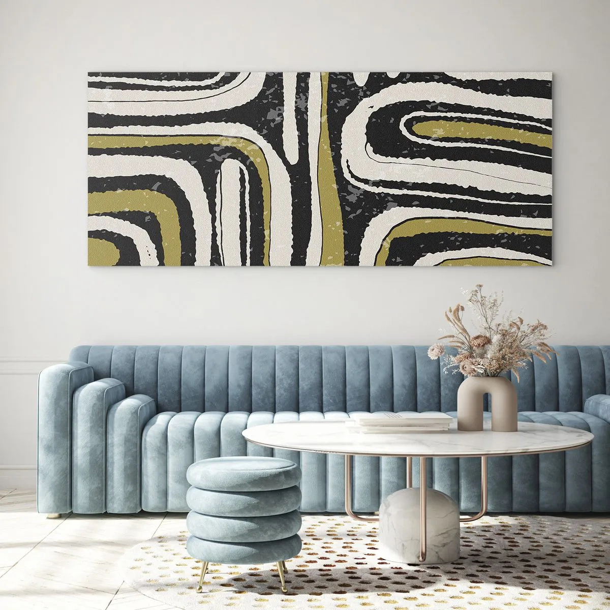 Quadro em vidro - Composição: estradas e becos - 140x50 cm