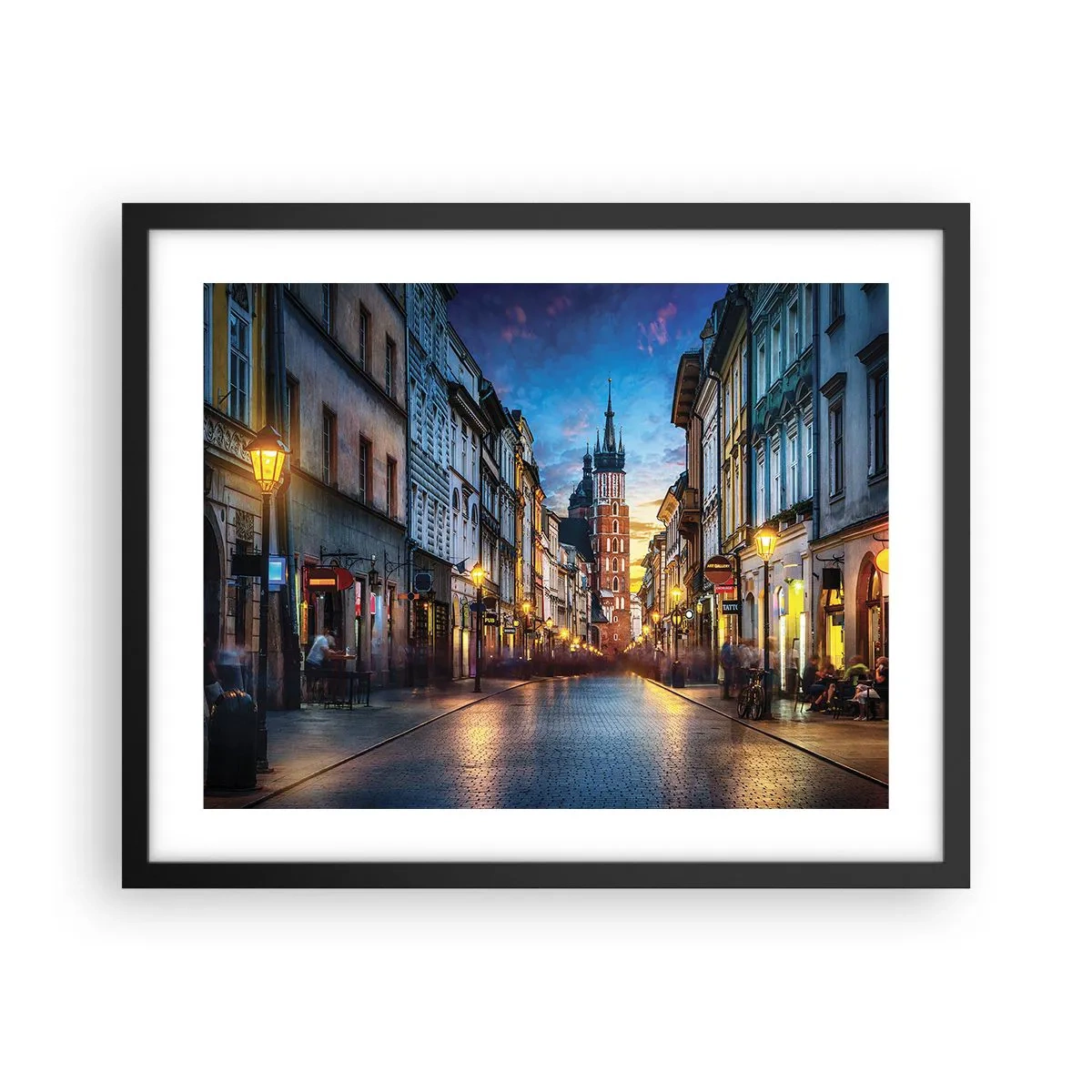 Pôster com moldura preta - O charme de Cracóvia - 50x40 cm
