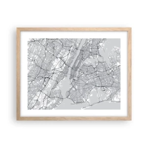 Pôster com moldura de carvalho claro - Anatomia de uma metrópole - 50x40 cm
