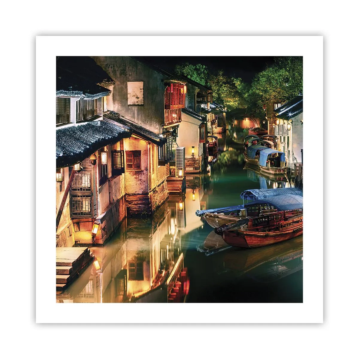 Pôster - Uma noite em uma rua chinesa - 50x50 cm
