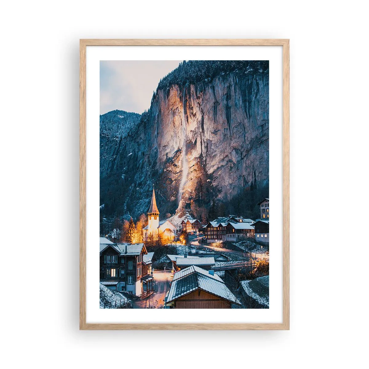 Pôster com moldura de carvalho claro - O espírito luminoso do inverno - 50x70 cm