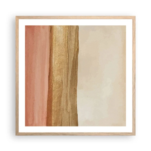 Pôster com moldura de carvalho claro - Composição vertical - 60x60 cm