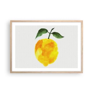 Pôster com moldura de carvalho claro - Como saborear o sol - 70x50 cm