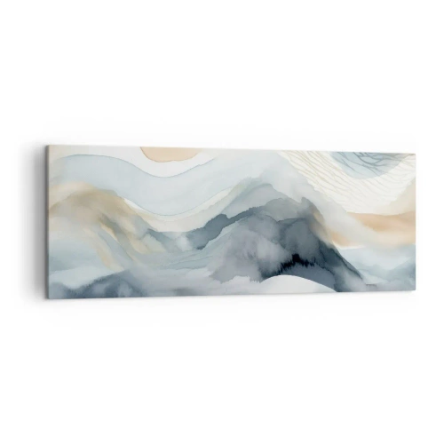 Quadro em tela - Abstração nevada e nebulosa - 140x50 cm
