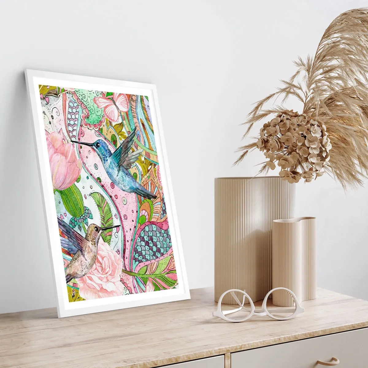 Pôster em moldura branca - Emaranhados em trepadeiras - 70x100 cm