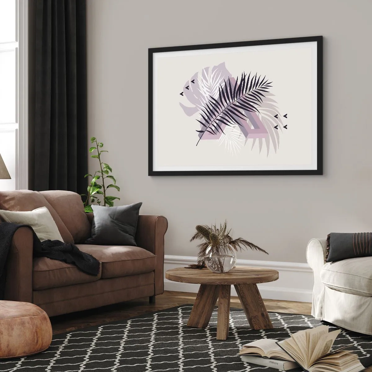 Pôster com moldura preta - A sombra de uma sombra - 100x70 cm