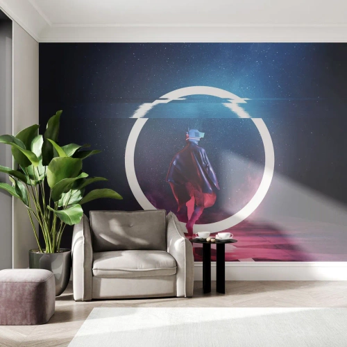 Papel de Parede Autocolante Deluxe Sticker - Entre Mundos - Futurista, Astronauta, Cosmos - 100x70 cm