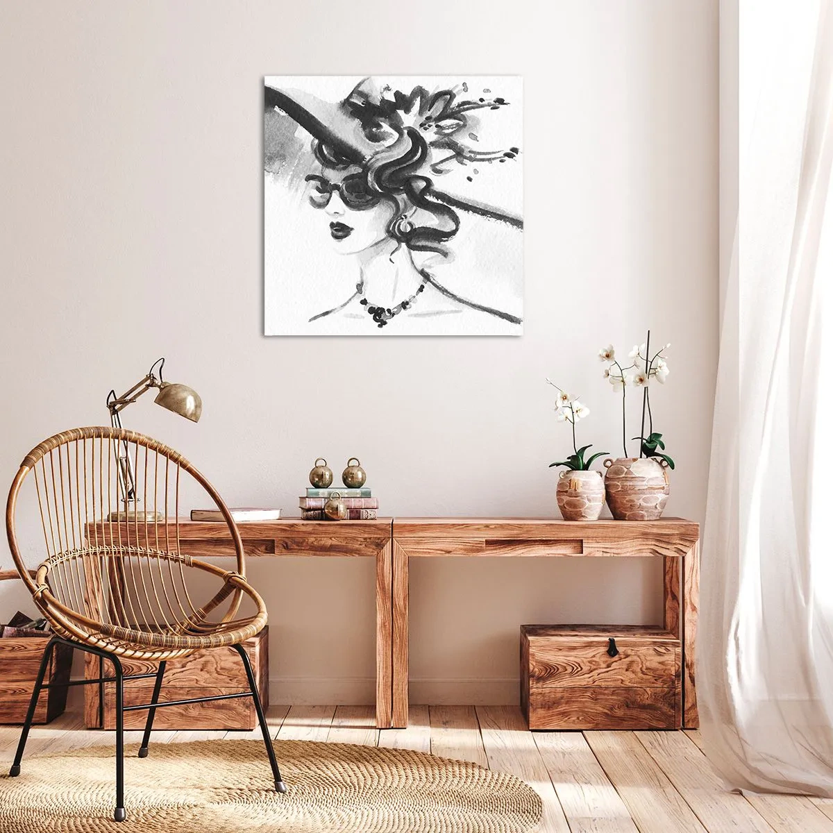 Quadro em tela - Uma dama com caráter - 70x70 cm