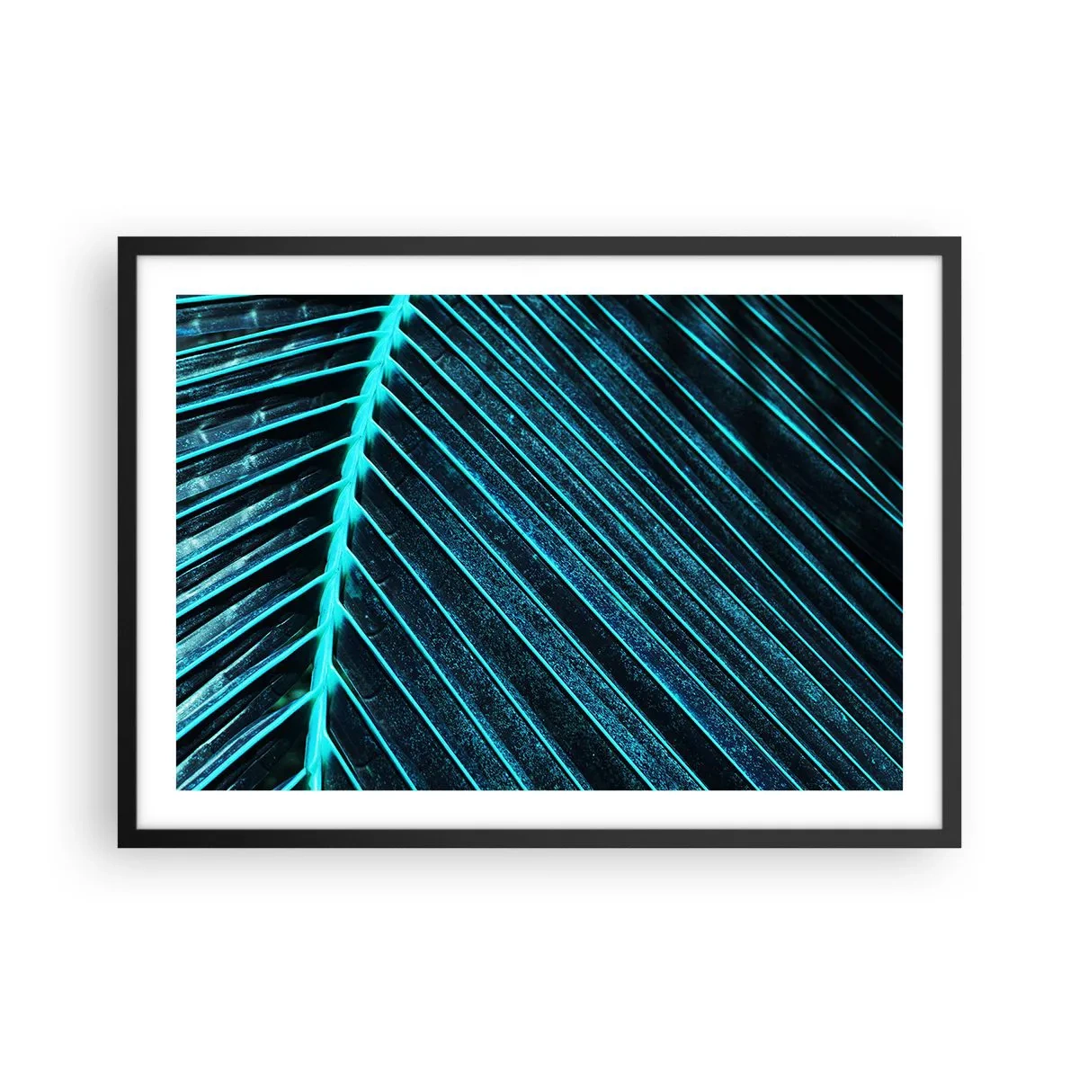 Pôster com moldura preta - Textura verde - 70x50 cm