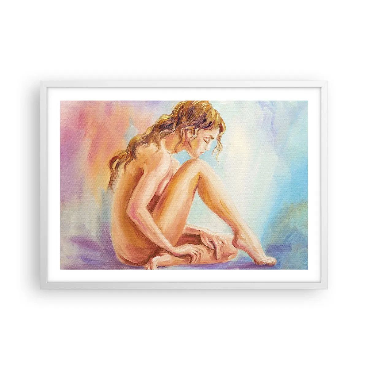Pôster em moldura branca - Ato de juventude - 70x50 cm