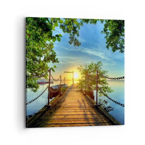 Quadro em tela - Oeste sobre a água - 70x70 cm