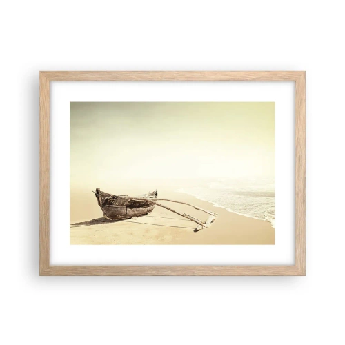 Pôster com moldura de carvalho claro - Memória dos mares do sul - 40x30 cm