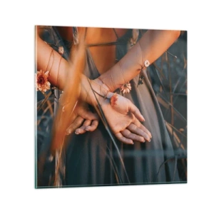 Quadro em vidro - Ligada à natureza - 60x60 cm