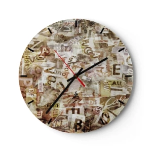 Relógio de parede - Relógio em vidro - Unificando a conversa fiada - 40x40 cm