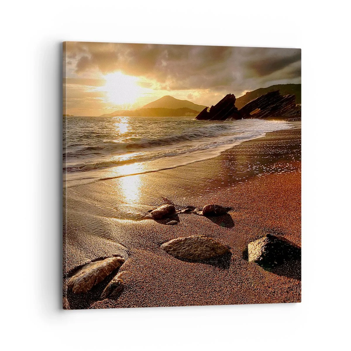 Quadro em tela - Siga o sol em direção às colinas - 70x70 cm